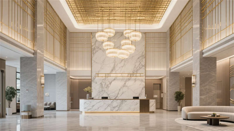 鎏金雅韵，合肥轻奢风格酒店装修设计效果图